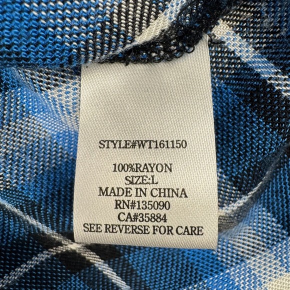 White Crow Flannel Button Up Shirt Womens L Blue Plaid Tunic Grunge Heritage - Picture 5 of 10